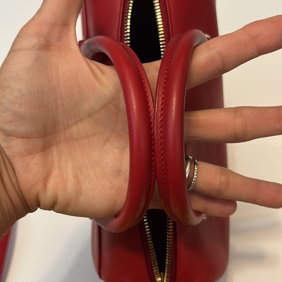 Saint Laurent Red Leather Baby Duffel 2 Way Shoulder Bag - Picture 13 of 14